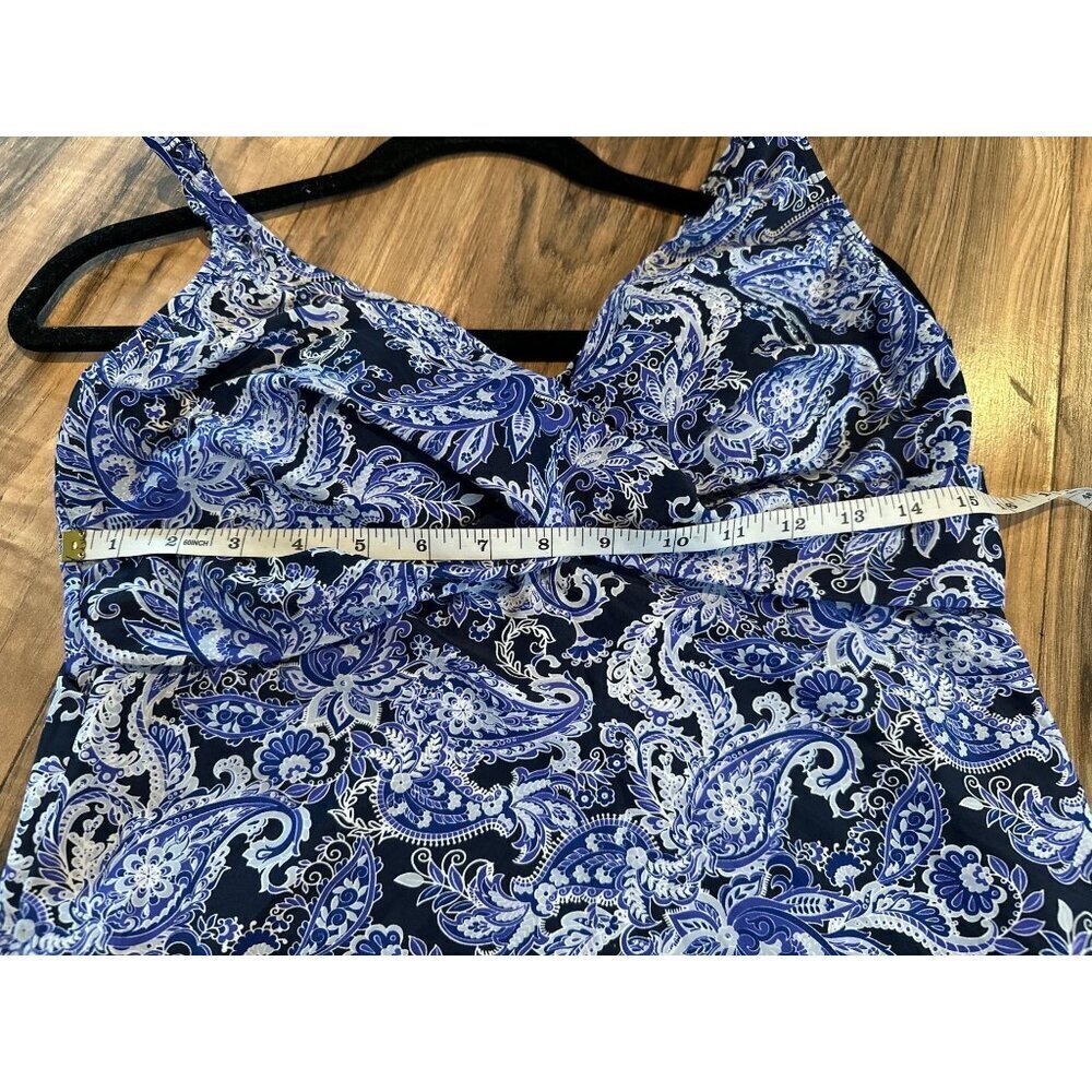Paisley Willow Printed Tankini Swim Top Size 14 beach vacation cruise - Picture 5 of 6